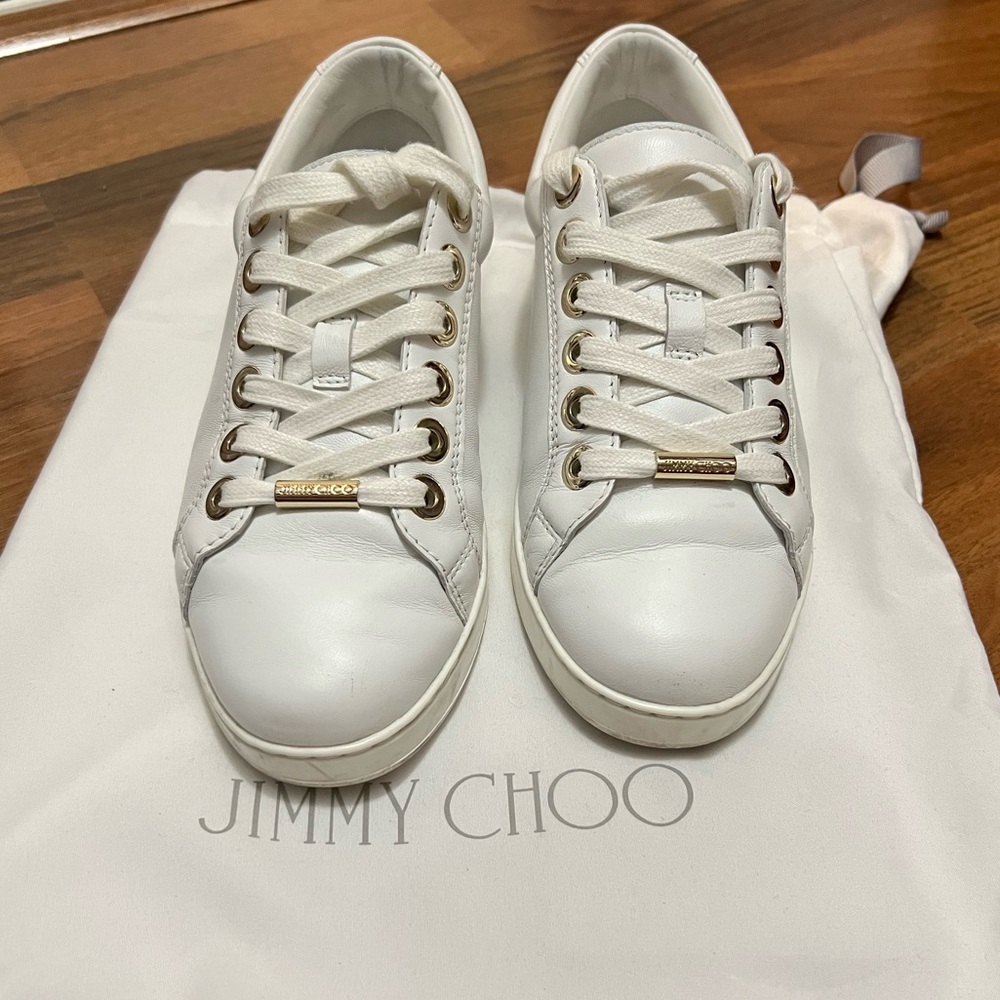 Jimmy Choo Authentic White Sneakers. size:5